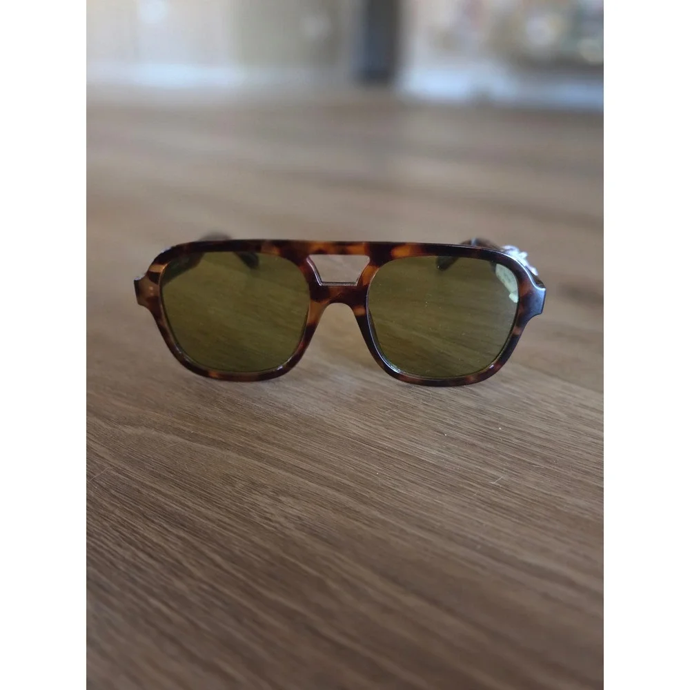 AIRE Whirlpool Tortoiseshell Aviator Sunglasses‎ Brown Green Lens 2342200
